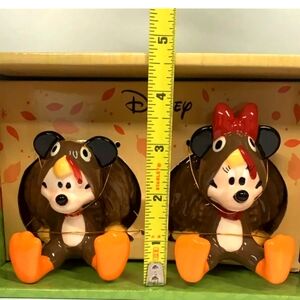 Disney Mickey& Minnie Mouse Thanksgiving Turkey Ceramic Salt Pepper Shakers 2023